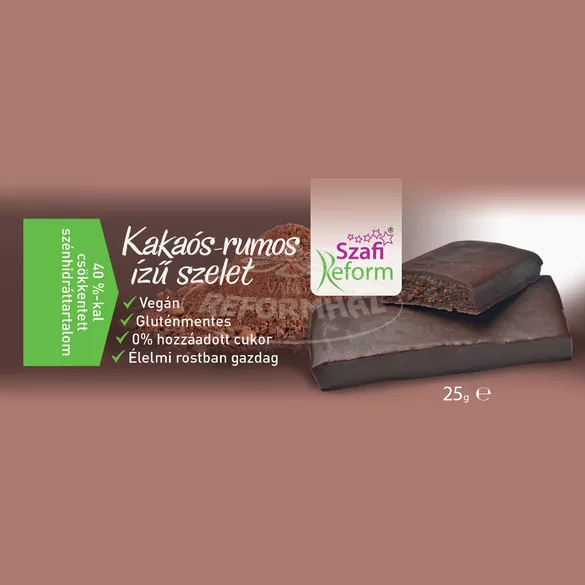 Szafi Reform Kakaós-rumos ízű szelet 25g