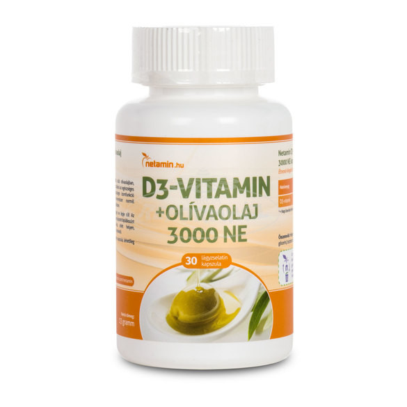 Netamin D3-vitamin + olívaolaj kapszula 3000NE 30x