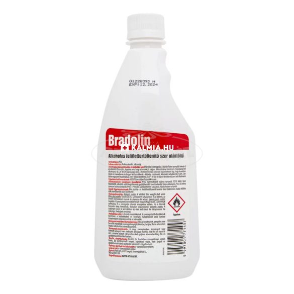 Bradolin alkoholos felületfertőtlenítő szer utántöltő 500ml