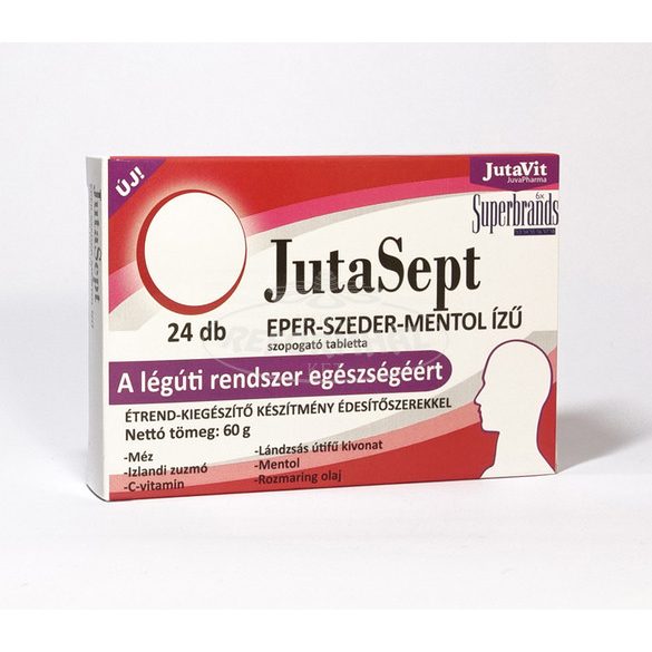 Jutavit JutaSept eper-szeder-mentol ízű szopogató tablet 24x