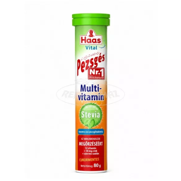 Haas pezsgőtabletta Multivitamin Steviával Narancsízű 20x