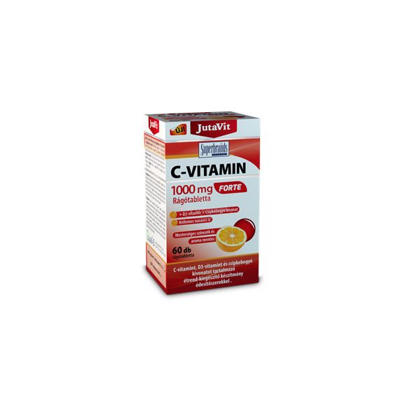 JutaVit C-vitamin Forte 1000mg+D3+csipkebogyó rágótablet 60x