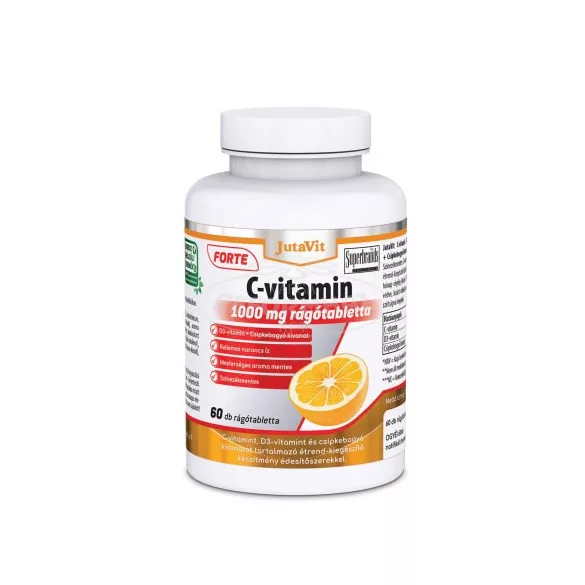 JutaVit C-vitamin Forte 1000mg+D3+csipkebogyó rágótablet 60x