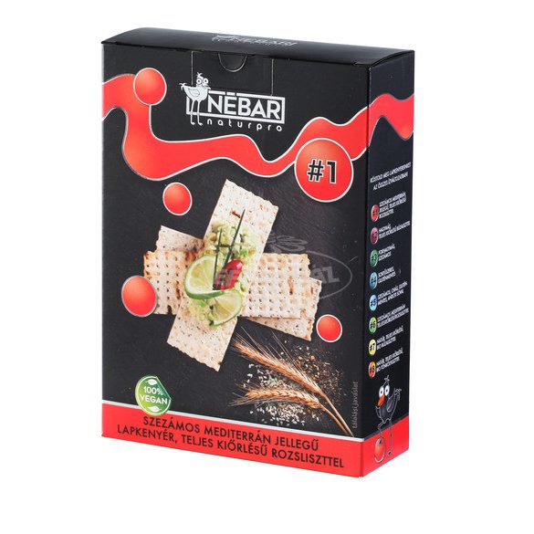 Nébar NaturPro szezámos medit.jell.lapk.teljk.rozsliszt 175g