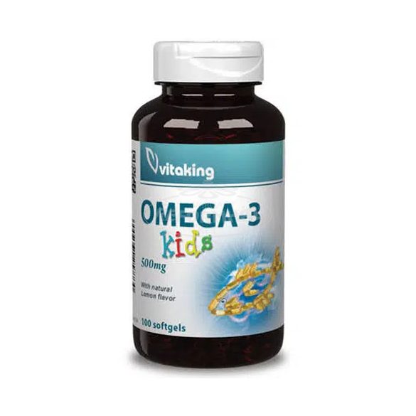 Vitaking Omega-3 Kids 500mg gélkapszula citrom íz 100x