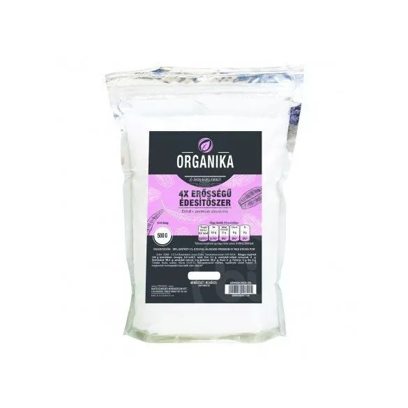 Organika 4x erősségű édesítőszer eritrit+premium stevia 500g