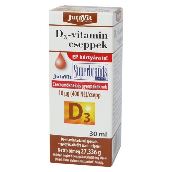 Jutavit D3-vitamin csepp gyerek 400NE/csepp 30ml