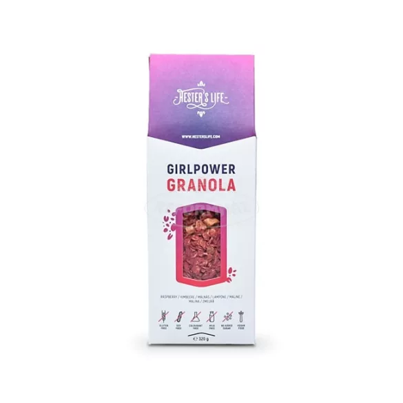 Hesters Life Girlpower granola málnás 320g