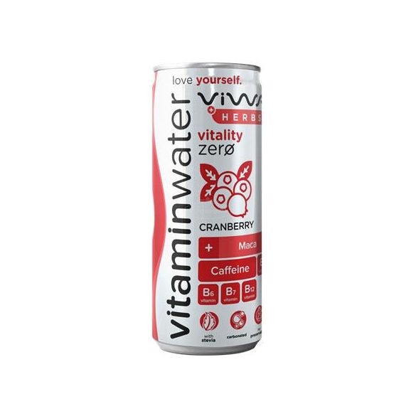 Viwa Vitality + Herbs tőzegáfonya vitaminos víz 250ml