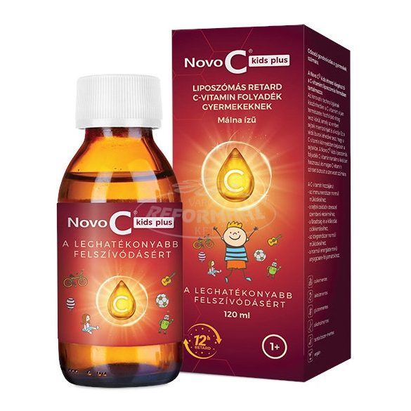 Novo C Kids plus liposzómás retard c vit.foly.málna ízű 120ml