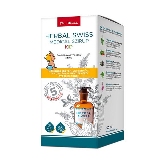Herbal Swiss Kid lándzsás útifű és kakukkfű szirup 1 éves kortól 150ml