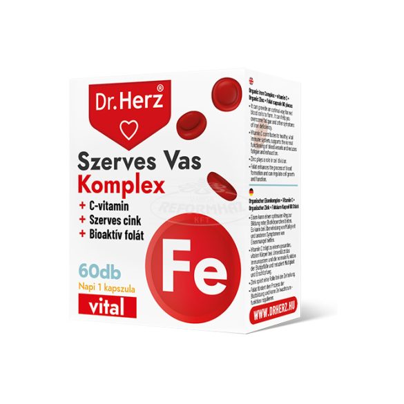 Dr Herz Szerves Vas Komplex+Cink+Folát kapszula 60x