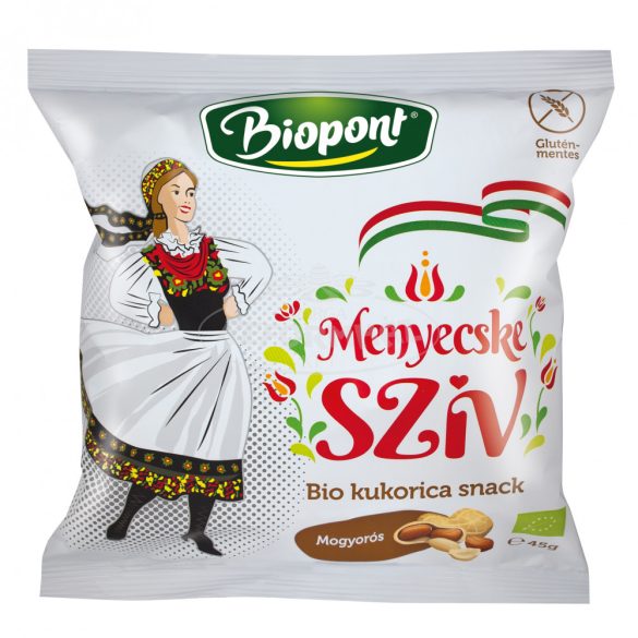 Biopont Menyecske szív kukorica snack mogyorós 45g