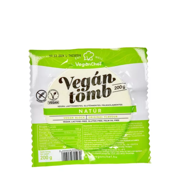 VeganChef Vegán tömb natúr 200g