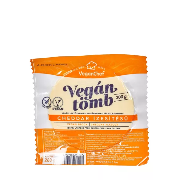 VeganChef Vegán tömb Cheddar 200g