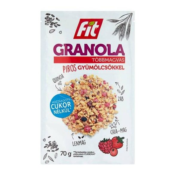 Fit Reggeli granola többmagvas piros gyümölcsökkel HCN 70g
