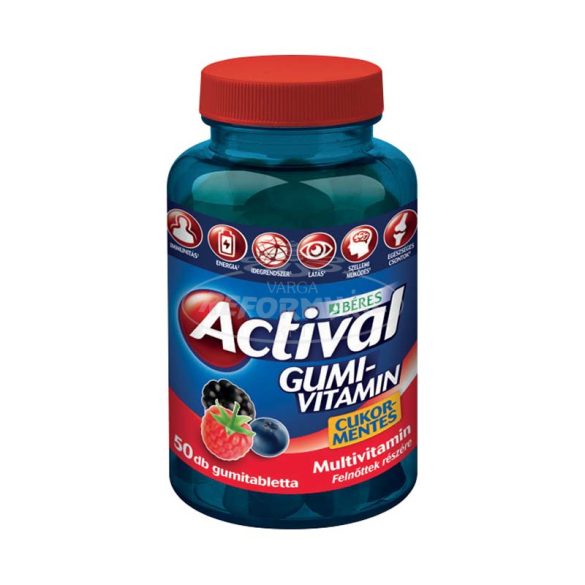 Béres Actival felnőtt gumivitamin erdei gyümölcs íz 50x