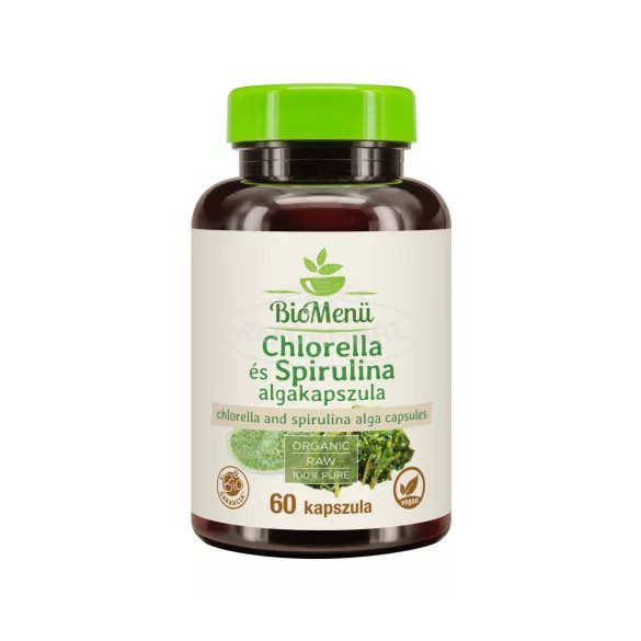 Biomenü bio chlorella és spirulina algakapszula 60db