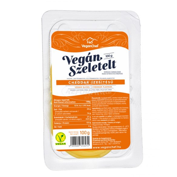 VeganChef vegán szeletelt cheddar ízesítésű 100g