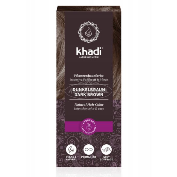Khadi bio hajfesték por sötétbarna 100g