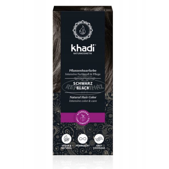 Khadi bio hajfesték por fekete 100g