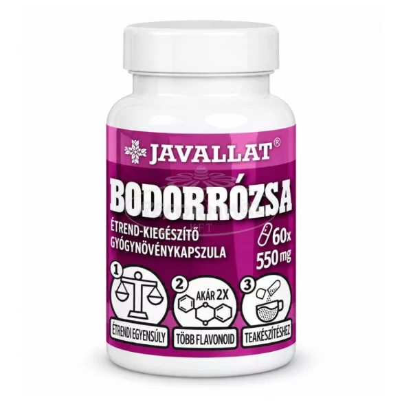 Javallat bodorrózsa levél kapszula 60x