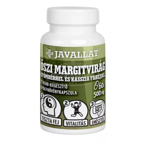 Javallat őszi margitvirág gyömbérrel és fahéjjal kapszul 60x