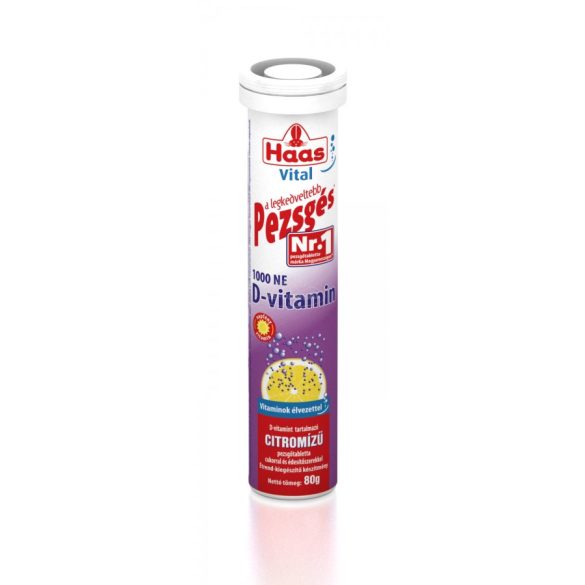 Haas D-vitamin pezsgőtabletta 1000NE citrom 80g