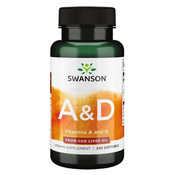 Swanson A&D vitamin kapszula halolajból 1500mcg+400NE 250x