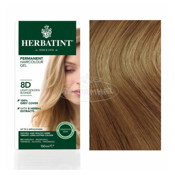 Herbatint 8D arany világos szőke hajfesték 150ml