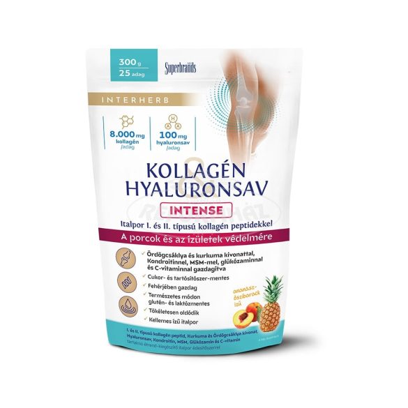 Interherb Kollagén&Hialuronsav INTENSE ananász-őszibarac k 300g