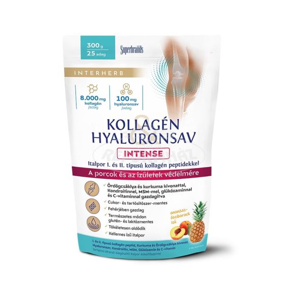 Interherb Kollagén&Hialuronsav Porcépítő INTENSE ananász -őszibarack italpor 300g