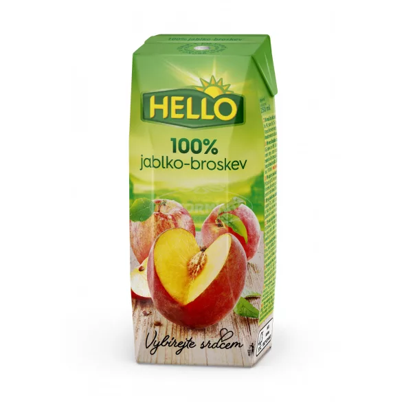 Hello alma őszibarack 100% gyümölcslé szívószálas 250ml