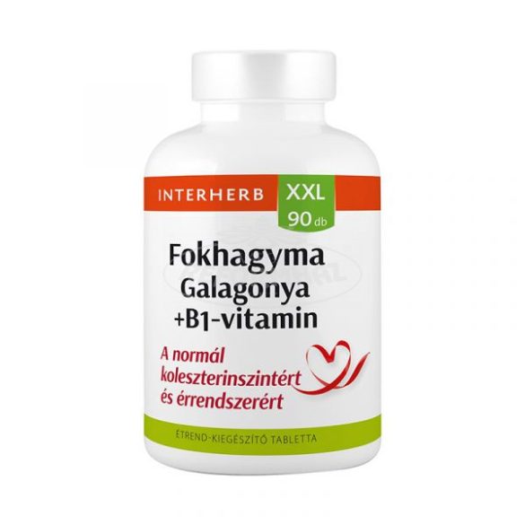 Interherb XXL Fokhagyma&Galagonya+B1 vitamin tabletta 90x