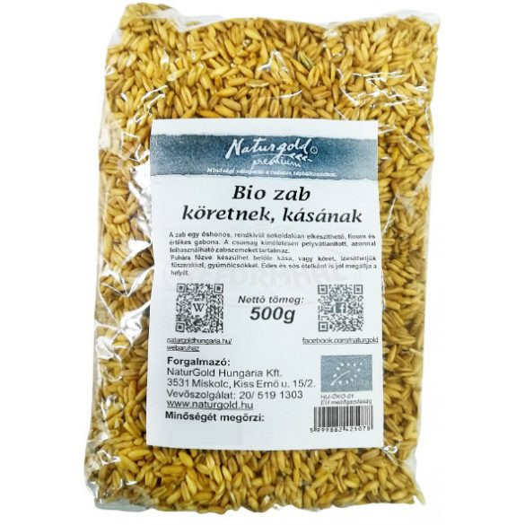 Naturgold bio zab főzésre,őrlésre,zabkásának 500g