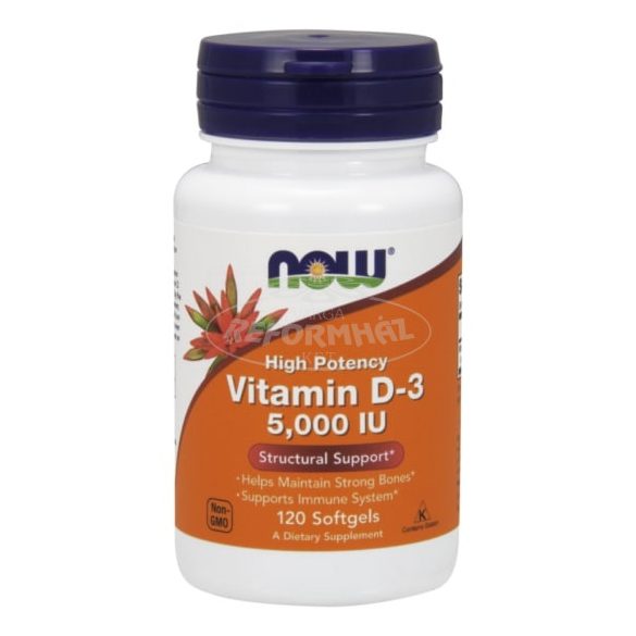 Now D3 vitamin 5000IU lágyzselatin kapszula 120x