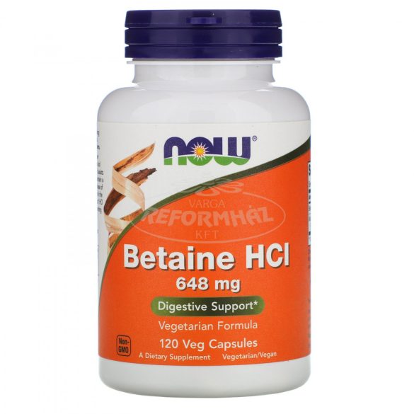 Now Betaine HCl Vegán kapszula 648mg 120x