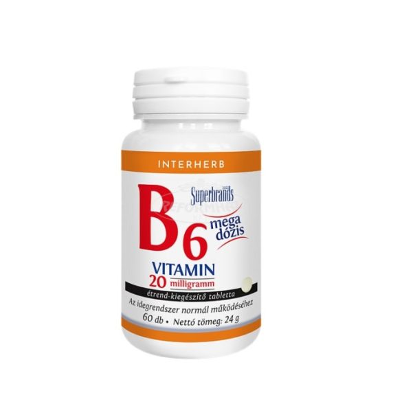Interherb B6 vitamin 20mg/tabletta 60x