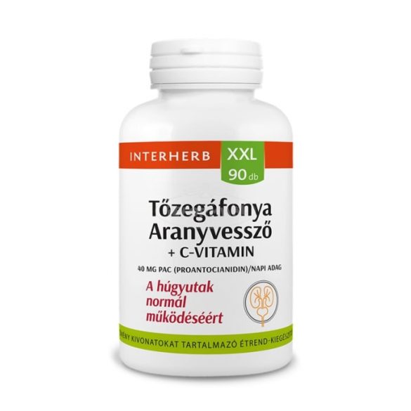 Interherb XXL Tőzegáfonya+aranyvessző+c-vitamin tabletta 90x