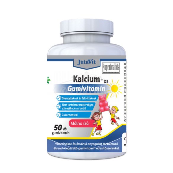 Jutavit Kalcium +D3 Gumivitamin Málna ízű 50x