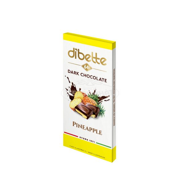 Dibette étcsokoládé 64% ananász ízű krémmel töltött 80g