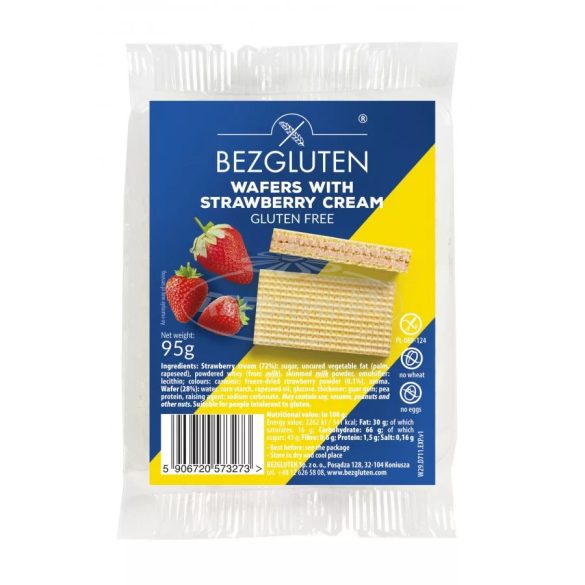 Bezgluten gluténmentes epres ostya 95g