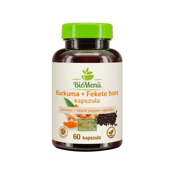 Biomenü bio kurkuma+fekete bors kapszula 60x
