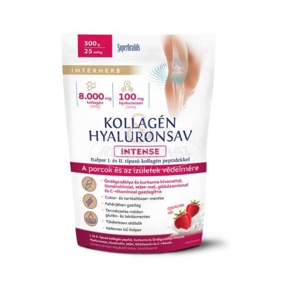 Interherb kollagén&hyaluronsav Porcépítő INTENSE eperk. 300g