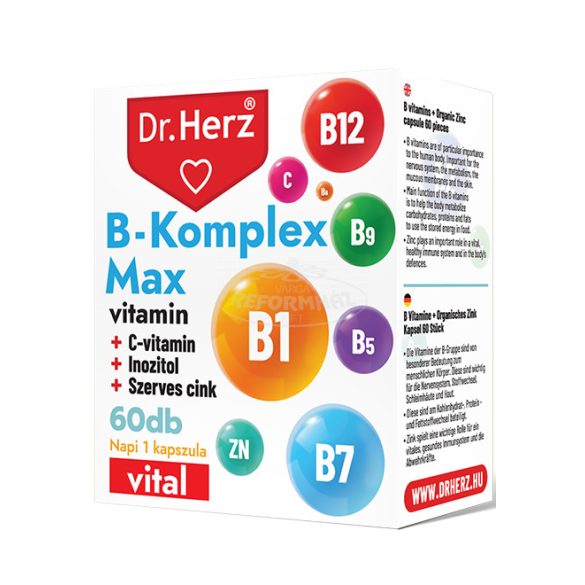 Dr Herz B-Komplex Max+D-vitamin+Inozitol+szerves Cink 60x