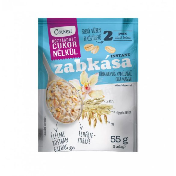 Cornexi zabkása több gabonával,vanília+chia mag HCN 55g