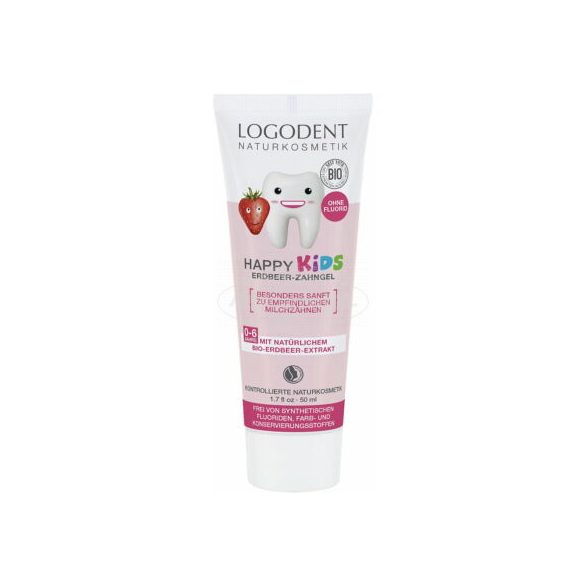 Logodent Happy Kids foggél bio eper kivonattal 50ml