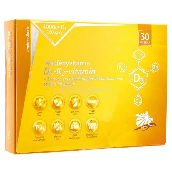 NapfényVitamin D3-K2+sz.cink-réz komplex prebiotikummal 30x