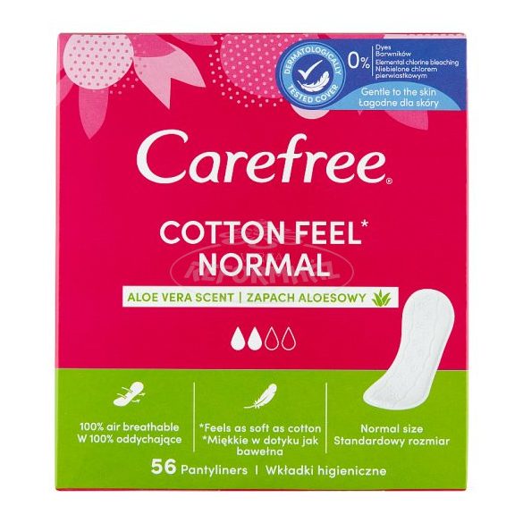 Carefree tiszt.betét cotton feel normal aloe vera ill.56 56x