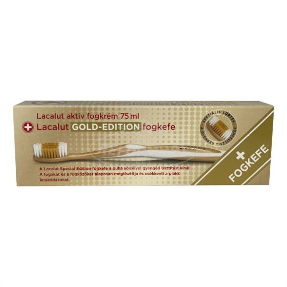 Lacalut aktív fogkrém 75ml + Gold Edition fogkefe 112g